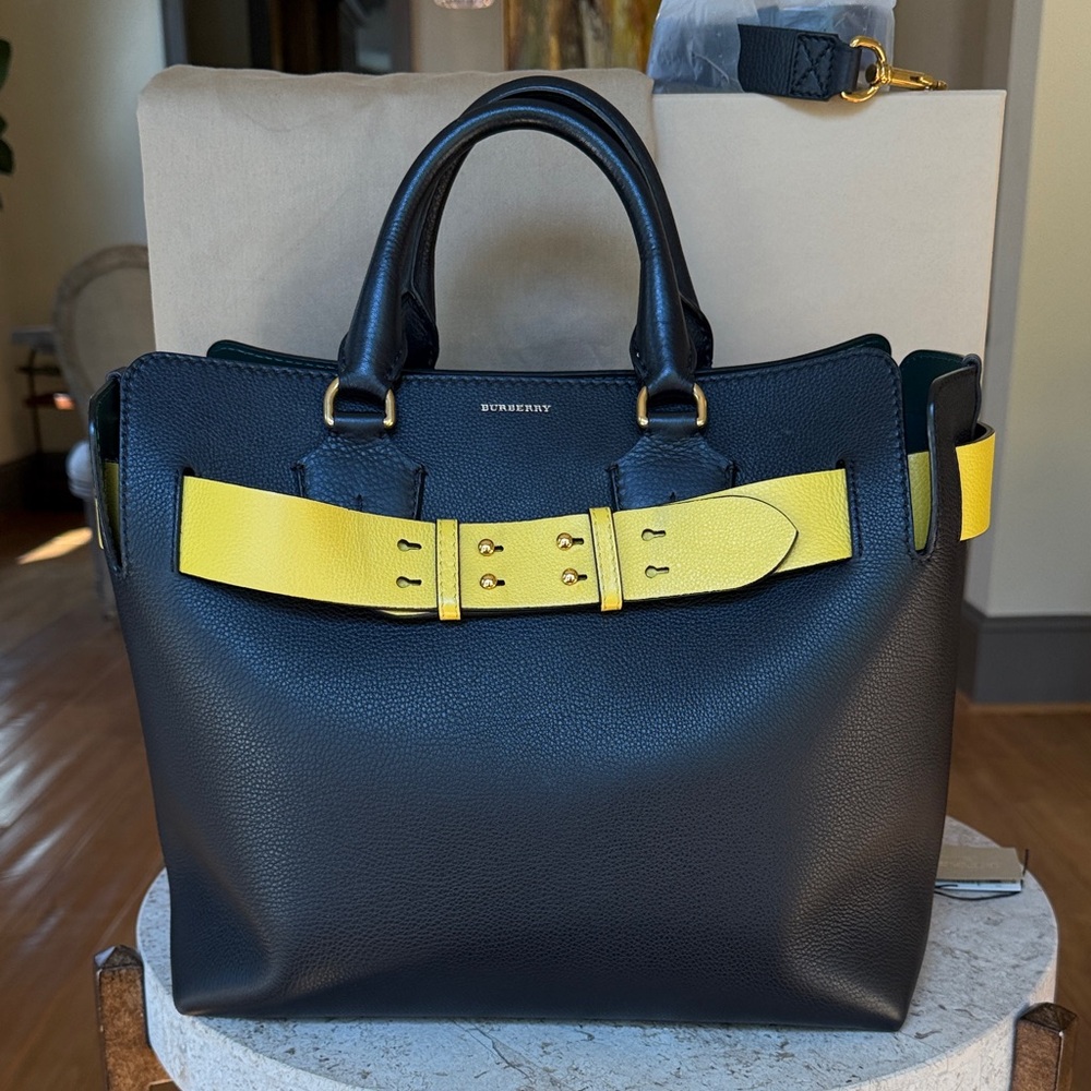 Burberry Marais Black and Yellow Large Bag